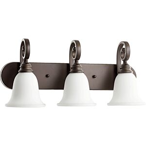 Bryant 3-Light Bathroom Vanity Light in Oiled Bronze w with Satin Opal