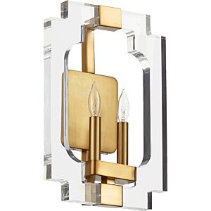 Broadway 2-Light Wall Sconce in Aged Brass