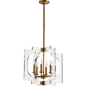 Broadway 6-Light Pendant in Aged Brass