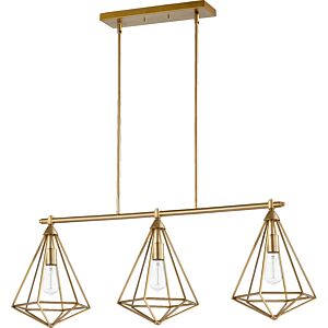 Bennett 3-Light Island Pendant in Aged Brass