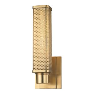 Gibbs One Light Wall Sconce in Aged Brass by Hudson Valley