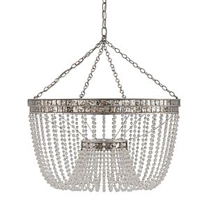 Highbrow  Chandelier in Contemporary Silver Leaf Distressed Silver Leaf by Currey and Company