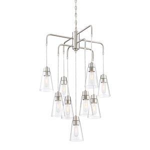 Echo 9-Light Chandelier in Satin Platinum