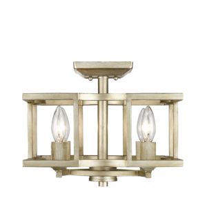 Bellare Four Light Semi Flush Mount in White Gold by Golden