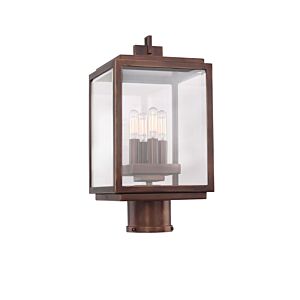 Chester Four Light Post  Pier Mount in Copper Patina by Kalco