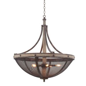 Coronado Six Light Pendant in Florence Gold by Kalco