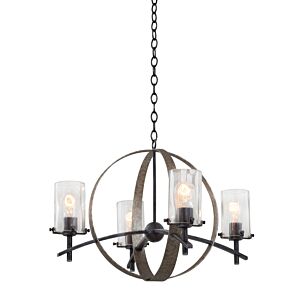 Irvine Four Light Chandelier in Vintage Iron by Kalco