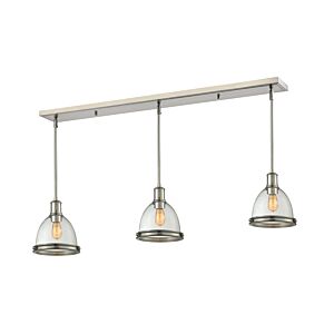 Z-Lite Mason 3-Light Linear Pendant Light In Brushed Nickel