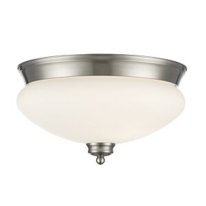 Z-Lite Amon 2-Light Flush Mount Ceiling Light In Brushed Nickel