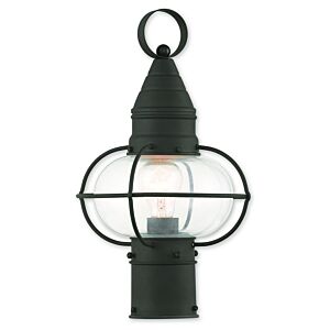 Newburyport 1-Light Outdoor Post-Top Lanterm in Black