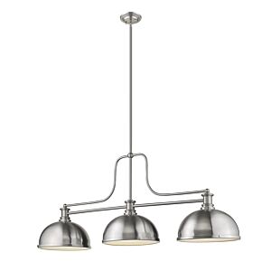 Z-Lite Melange 3-Light Linear Pendant Light In Brushed Nickel