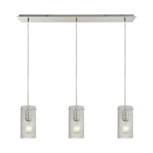 Ice Fragments 3-Light Pendant in Satin Nickel