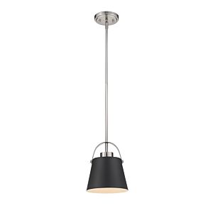 Z-Lite Z-Studio 1-Light Mini Pendant Light In Matte Black With Brushed Nickel