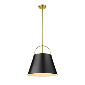 Z-Lite Z-Studio 1-Light Pendant Light In Matte Black With Heritage Brass