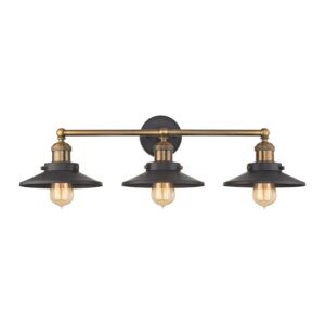 English Pub 3-Light Bathroom Vanity Light in Antique Brass