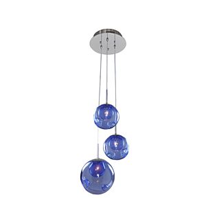 Meteor Three Light Pendant in Chrome by Kalco