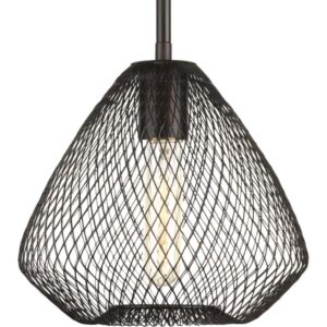 Mesh 1-Light Mini Pendant in Antique Bronze