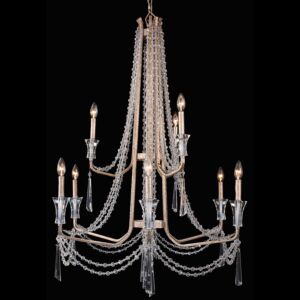 Barcelona Nine Light Chandelier in Transcend Silver by Varaluz