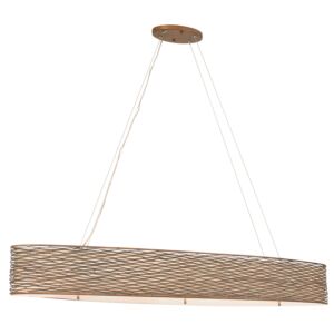 Flow Six Light Linear Pendant in Hammered Ore by Varaluz