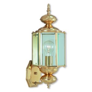 Outdoor Basics 1-Light Outdoor Wall Lantern in Polished Brass