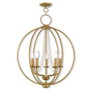 Arabella 5-Light Chandelier in Antique Gold Leaf