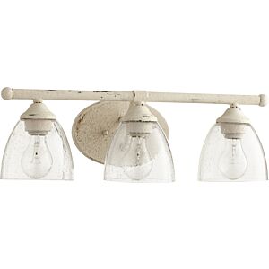 Brooks 3-Light Bathroom Vanity Light in Persian White w with Clear/Seeded