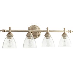 5257 Vanities Four Light Vanity in Persian White  Clear Seeded by Quorum International