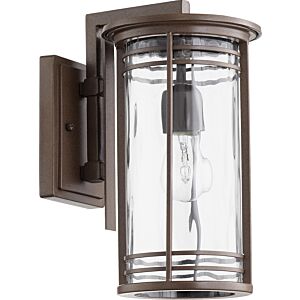 Larson 1-Light Outdoor Lantern in Oiled Bronze w with Clear Hammered Glass