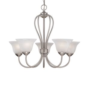 Main Street Five Light Chandelier in Satin Nickel by Millennium