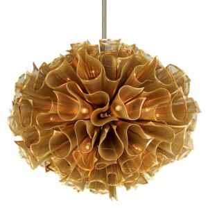 Pulse 20 Light Chandelier in Gold Leaf by Corbett Lighting