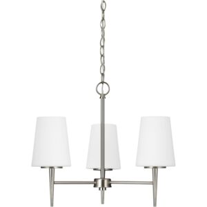 Driscoll  Chandelier in Brushed Nickel by Generation Lighting.