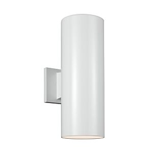 Outdoor Cylinders 2-Light Outdoor Wall Lantern in White