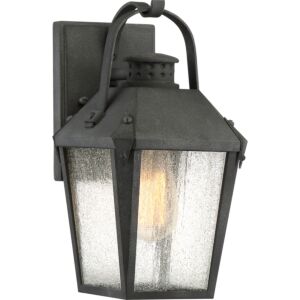 Carriage One Light Outdoor Wall Lantern in Mottled Black by Quoizel