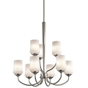 Aubrey 9-Light LED Chandelier in Brushed Nickel