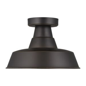 Barn Light 1-Light Outdoor Flush Mount Ceiling Light in Antique Bronze