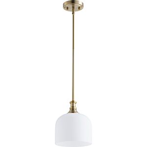 Richmond One Light Pendant in Aged Brass by Quorum International