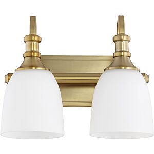 Richmond 2-Light Bathroom Vanity Light in Aged Brass