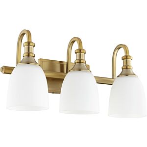 Richmond 3-Light Bathroom Vanity Light in Aged Brass