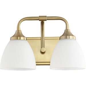 Enclave 2-Light Bathroom Vanity Light in Aged Brass