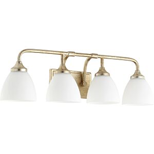 Enclave 4-Light Bathroom Vanity Light in Aged Silver Leaf