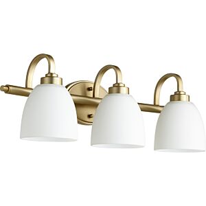 Reyes 3-Light Bathroom Vanity Light in Aged Brass