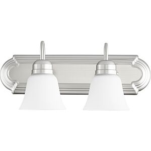 5094 Vanities Two Light Vanity in Satin Nickel  Satin Opal by Quorum International