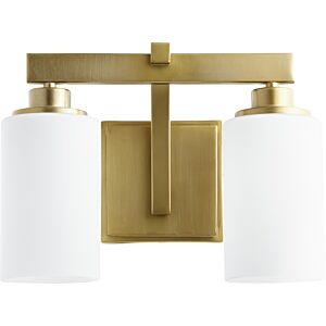 Lancaster 2-Light Bathroom Vanity Light in Aged Brass