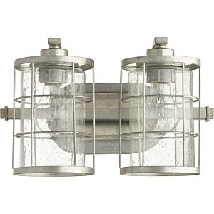 Ellis 2-Light Bathroom Vanity Light in Tumbled Steel