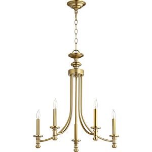 Rossington 5-Light Chandelier in Aged Brass