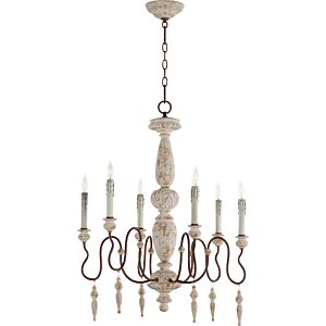 La Maison 6-Light Chandelier in Manchester Grey w with Rust Accents