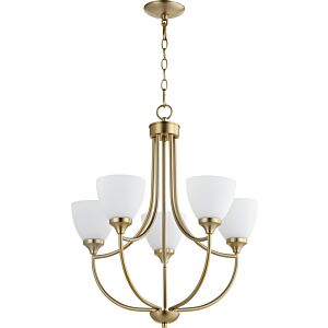 Enclave 5-Light Chandelier in Aged Brass