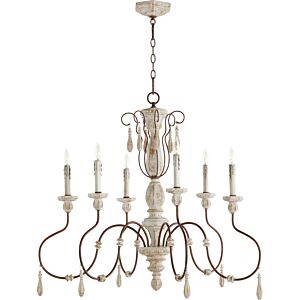 La Maison 6-Light Chandelier in Manchester Grey w with Rust Accents