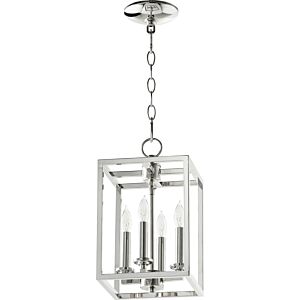 Cuboid Entries 4-Light Entry Pendant in Polished Nickel