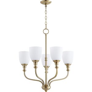 Richmond 5-Light Chandelier in Aged Brass